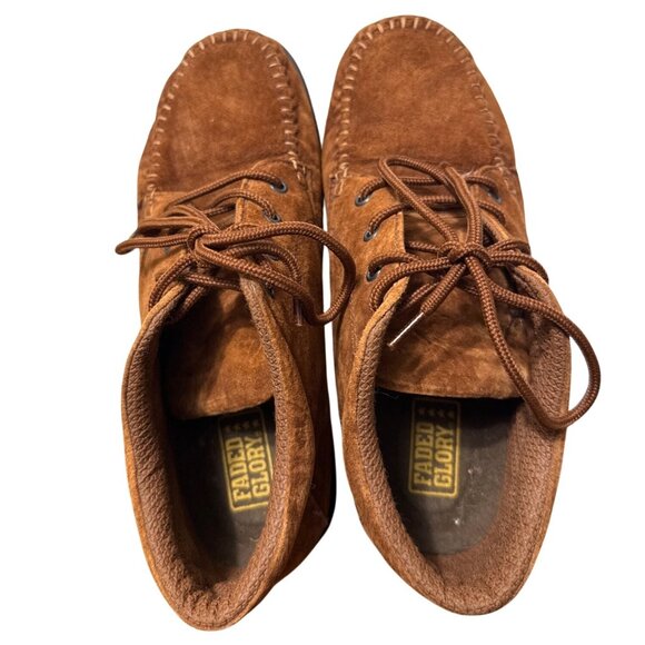 Faded Glory Cheyenne Brown Suede Leather Women’s Moc Toe Ankle Boots 8.5 - Picture 4 of 14